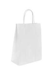 One light paper shopping bag isolated on white