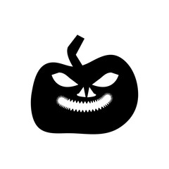 pumpkin halloween silhouette. halloween illustration siple flat trendy style illustration on white background..eps