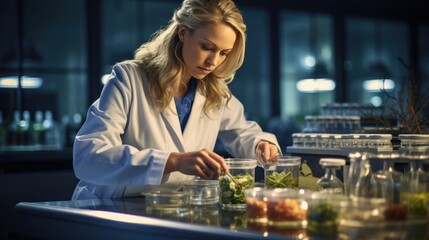 Food safety inspector ensuring quality control in a lab