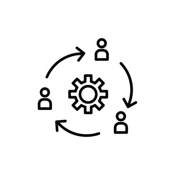 collaborative people design icon. ooking for talent. Search man vector icon. Job search simple flat illustration..eps