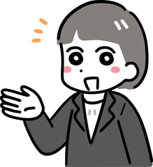 笑顔で説明しているビジネスウーマン