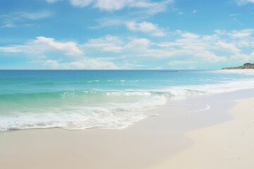 Fototapeta na wymiar Emerald coast awesome beach line at good weather, Generative AI