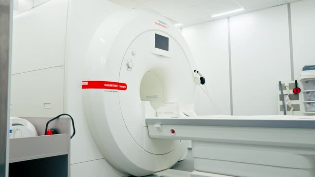A shot of a computed tomography machine located in medical center for diagnosing the health of patients