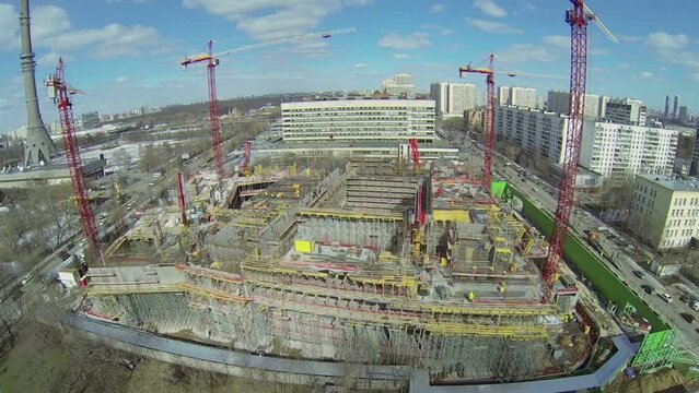 Construction site of NTV company telecentre near TV tower