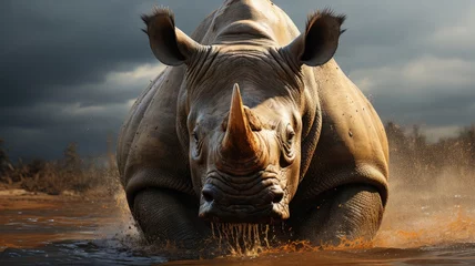 Zelfklevend Fotobehang A Rhinoceros animal © Mahenz