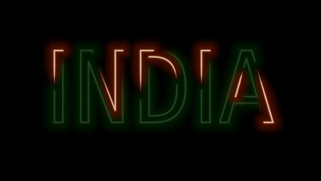 INDIA text orrange and green colour gradient banner