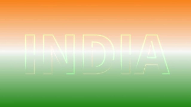India text banner on orange, white and green color gradient