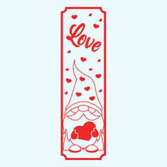 Valentine Candle Gnome SVG