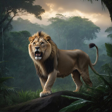 lion's attack, Realistic images of wild animal attacks