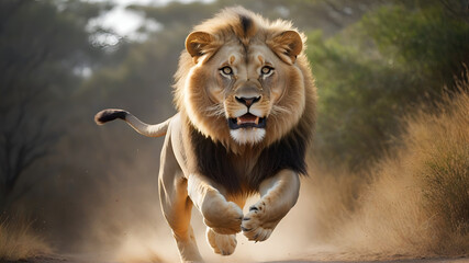 lion's attack, Realistic images of wild animal attacks