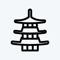 Icon Pagoda. suitable for Japanese symbol. line style. simple design editable. design template vector. simple illustration