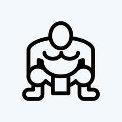 Icon Sumo. suitable for Japanese symbol. line style. simple design editable. design template vector. simple illustration