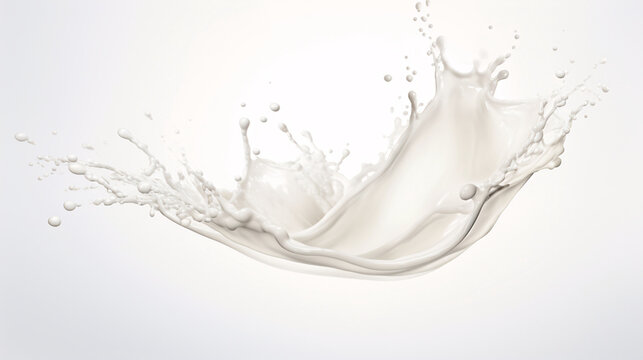 Milk liquid splash scene illustration, fresh healthy dairy product element
