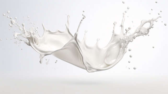 Milk liquid splash scene illustration, fresh healthy dairy product element