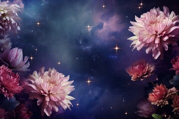 Fototapeta na wymiar Chrysanthemums on Space 
