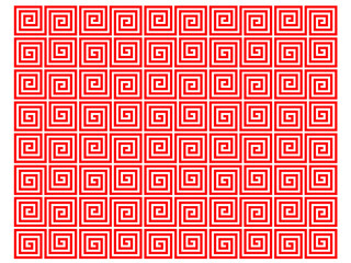 和柄・雷文・赤