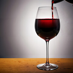 red wine pouring into glass