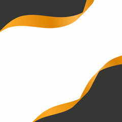 Black And Orange Wavy Shapes Abstract Wave Vector. Border Wave Vector Achievement in white background.