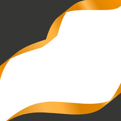 Black And Orange Wavy Shapes Abstract Wave Vector. Border Wave Vector Achievement in white background.