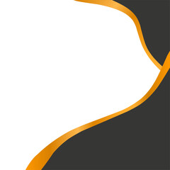 Black And Orange Wavy Shapes Abstract Wave Vector. Border Wave Vector Achievement in white background.