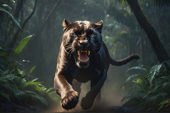 Black Panther's attack, Realistic images of wild animal attacks