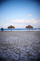 beach of East sea with waves in south korea