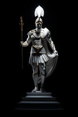 Obraz premium Illustration of a Greek-style statue on a black background, exuding timeless elegance and classical beauty