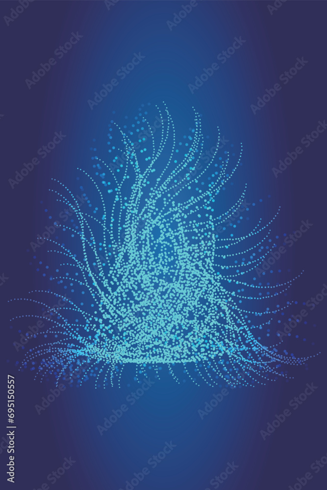 Poster 3d abstract particle line graphics technology vector poster background
