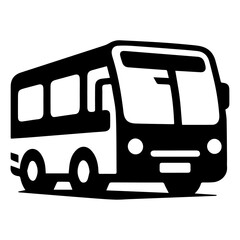 Bus Vector silhouette black color, A minimal Bus Icon vector silhouette