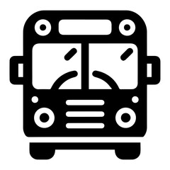 Bus Vector silhouette black color, A minimal Bus Icon vector silhouette