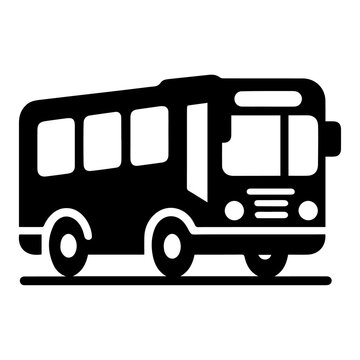 Bus Vector silhouette black color, A minimal Bus Icon vector silhouette