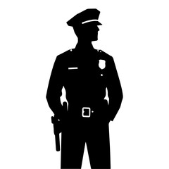 Police Icon vector art illustration, Police vector art silhouette, a single vector art