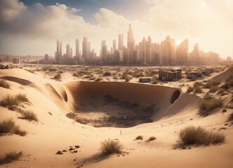 Hueco entre dunas próximo a ciudad