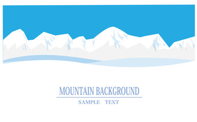 晴天の雪の積もった山の背景イラスト