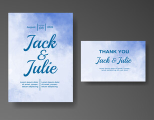Wedding invitation with abstract watercolor background