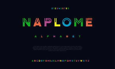 Napolme creative modern urban alphabet font. Digital abstract moslem, futuristic, fashion, sport, minimal technology typography. Simple numeric vector illustration