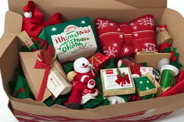 Fototapeta na wymiar christmas gifts in the box