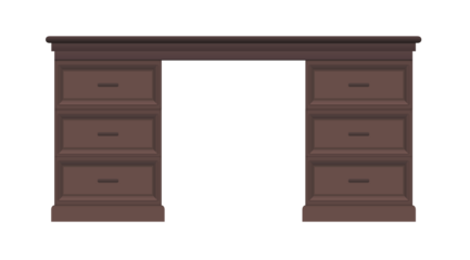 Brown business working desk 60s 70s retro style home interior design