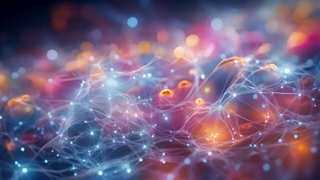 Closeup of a colorful and mesmerizing electron cloud, highlighting the intricate patterns and paths followed by electrons in an atom.