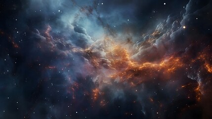 Naklejka premium Cosmic dust particles in a celestial dance create a captivating and otherworldly abstract shape