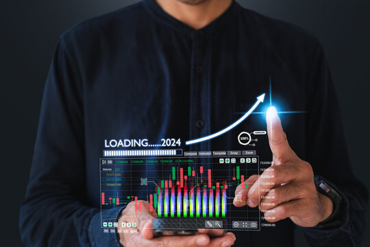 man holding smartphone web file team Data analytics Big data analysis technology .business direction graph monitoring computing network collection data download 2024 great changes in the new year 2024