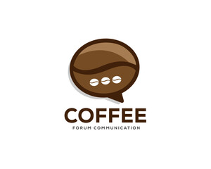 coffee chat forum discussion logo icon symbol design template illustration inspiration