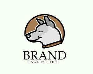 Fototapeta na wymiar dog head art pet shop logo design template illustration inspiration