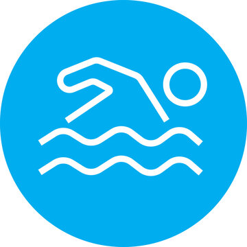 Swimmer icon in trendy Line style with editable stock isolated on transparent background. Swim icon page symbol for your web site design. Concept of swimming pool, summer competition and more.