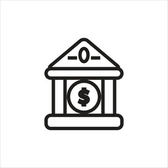 bank vector icon line templte