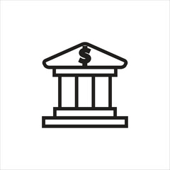 bank vector icon line templte