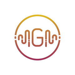 Music with latter g logo design creative concept