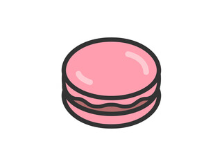 マカロンのアイコン（線画カラー）のイラスト