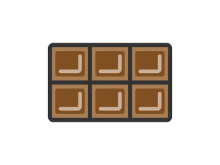 板チョコレートのアイコン（線画カラー）のイラスト