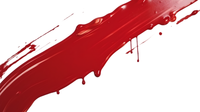 Liquid red splash Color Stroke. deep red lipstick swatch isolated on transparent background. abstract background, color element, make up mock concept